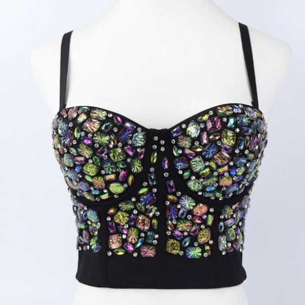 

bustiers & corsets shiny with rhinestones women shining backless bustier festival femme corset bra crop y2k fashion girl clothes 20, Black;white