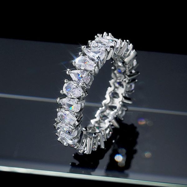 

wedding rings luxury heart zircon women fashion cubic zirconia promise love engagement ring wholesale lots bulk, Slivery;golden