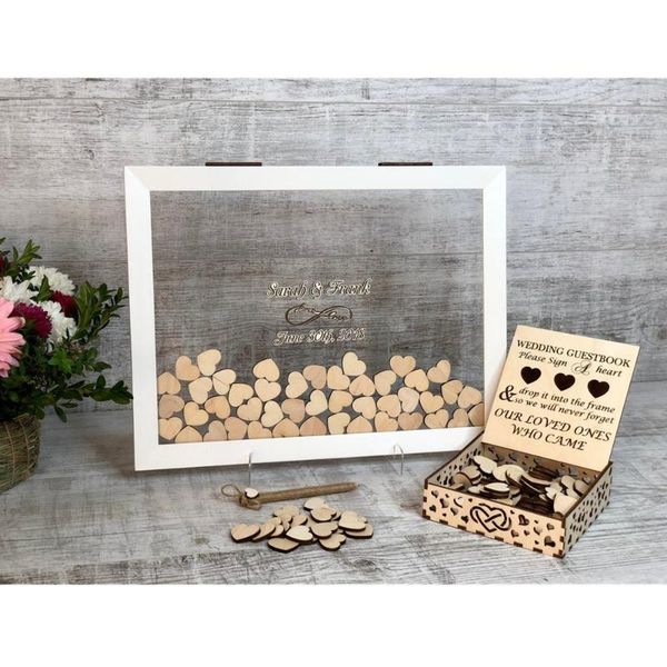 

custom transparent wedding guest book shadow box, engagement baptism birthday party guest book drop box, wedding wish box