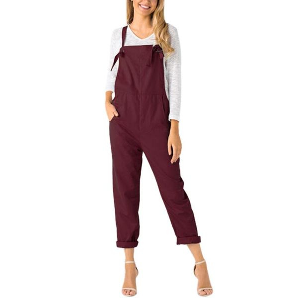 

women's jumpsuits & rompers women loose dungarees soft and comfortable long pockets jumpsuit pants trousers l50/0203, Black;white