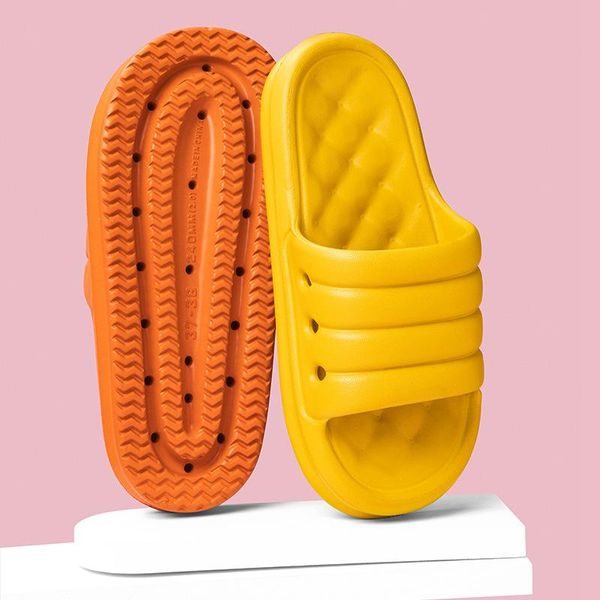 

slippers eva soft slides women thick sole comfortable indoor anti-slip sandals men platform home shoes bath, Black