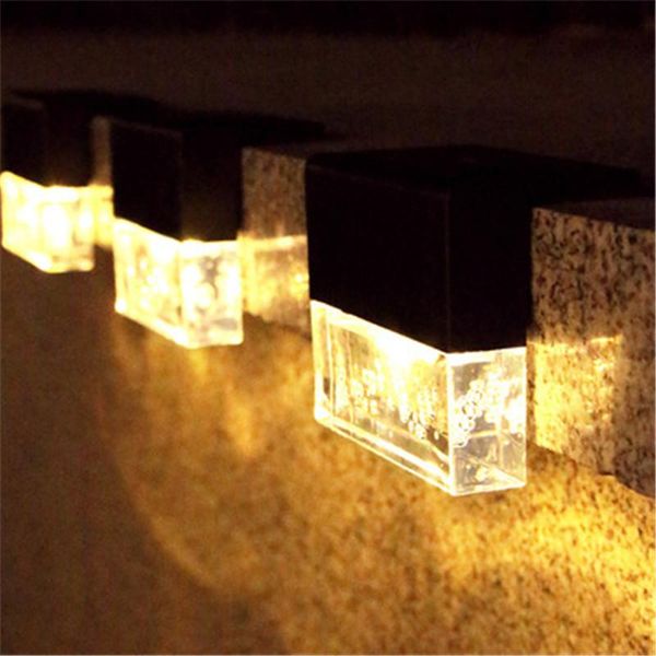 

solar lamps 1/2/4/6/8pcs light garden lights outdoor waterproof led fence lamp for patio stairs pathway step yard