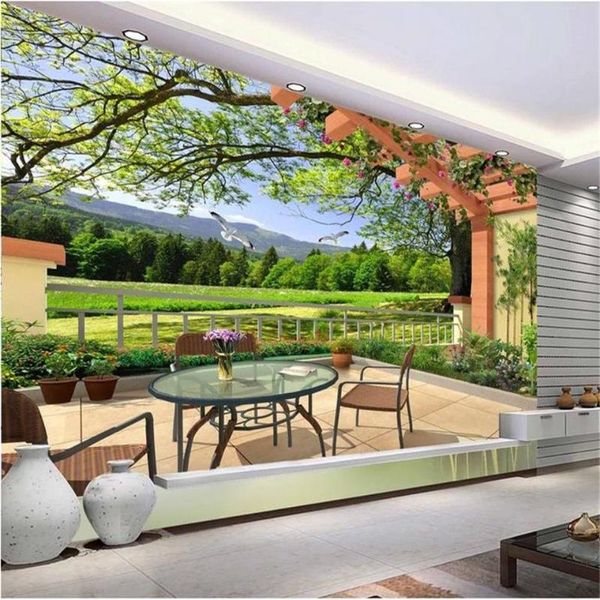 Wallpapers Custom Po Wallpaper Wandbild Wohnzimmer Bett Kinder Balkon Park Landschaft Bild Sofa TV Hintergrund für Wand 3D