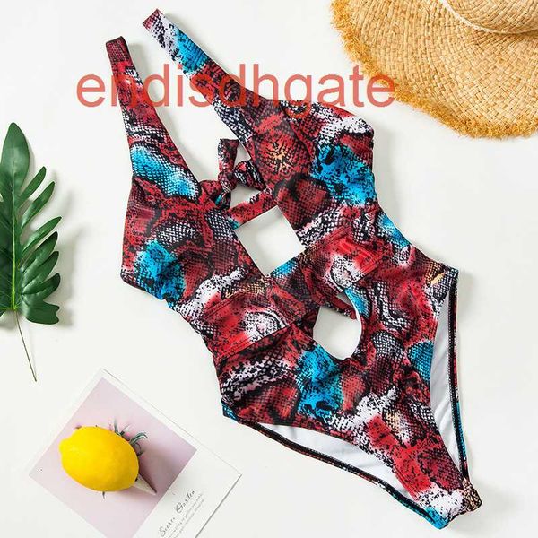 

factorybw5lmulticolor snake open back bikini one women's piece printed swimsuit, White;black