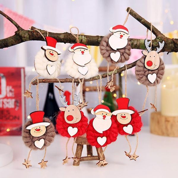 Decorazioni natalizie Topper per alberi Ornamenti in legno Porte dell'armadio appese arazzi decorativi