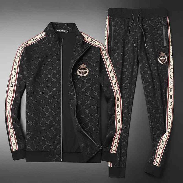 

2021 spring new stand collar zipper cardigan autumn men's sports suit, Gray
