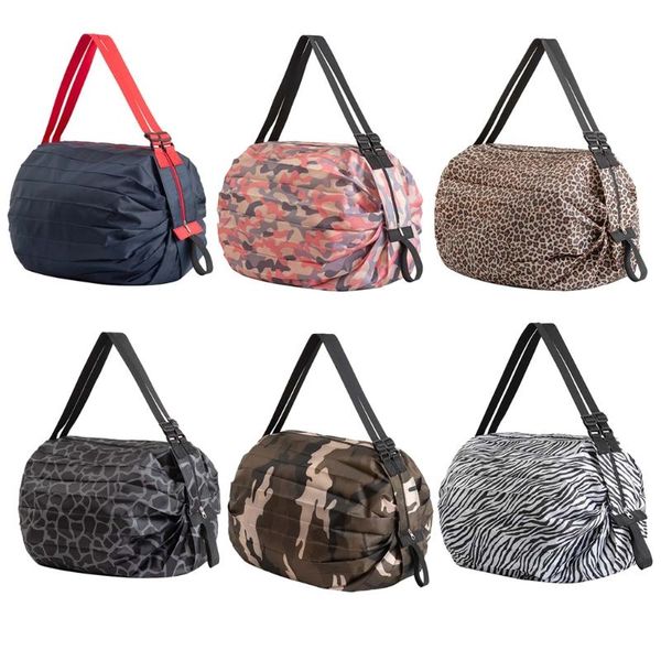 

multifunctional handy shopping bag reusable tote grocery foldable shoulder pouch storage organizer handbag