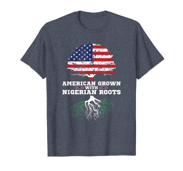 

nigerian american t-shirt american grown with nigeria roots, White;black