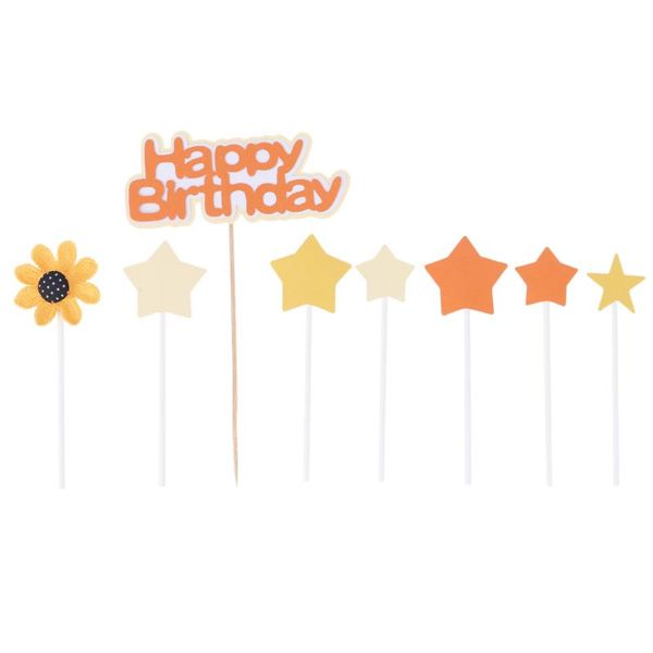 

other festive & party supplies 8pcs creative decorated cake insert sunflower cupcake ers paper pentagram decorating birthday