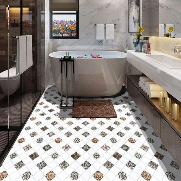 

wall stickers modern thick self adhesive floor sticker fashion marble pattern bathroom ground wallpaper waterproof room decor
