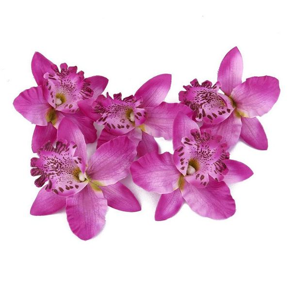 

decorative flowers & wreaths 20 pcs 8cm simulation thailand orchid head (dark purple)