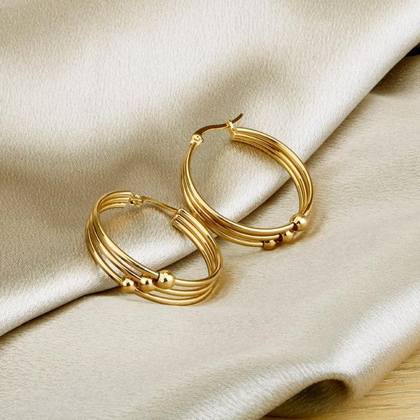 

hoop & huggie hgflyxu gold color loop hoops nice earring refined fashion elegant party ear jewelry charming golden wholesale, Golden;silver