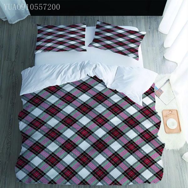

bedding sets modern printed set luxury red plaid duvet cover bedspreads single bed king double comforter no sheet
