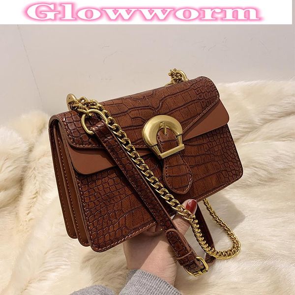 

shoulder bags luxury chain crossbody for women 2021 pu leather bag crododile fashion handbag designer hasp hard