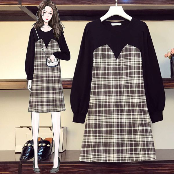 

product 2020 spring new korean large women's dress fashion, Black;gray