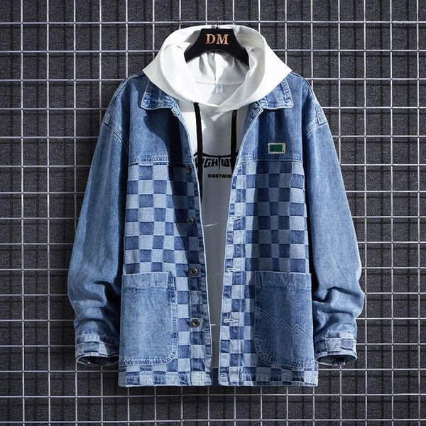

men's spring jacket harajuku outerwear windbreaker baseball varsity denim jackets coat clothing, Black;brown