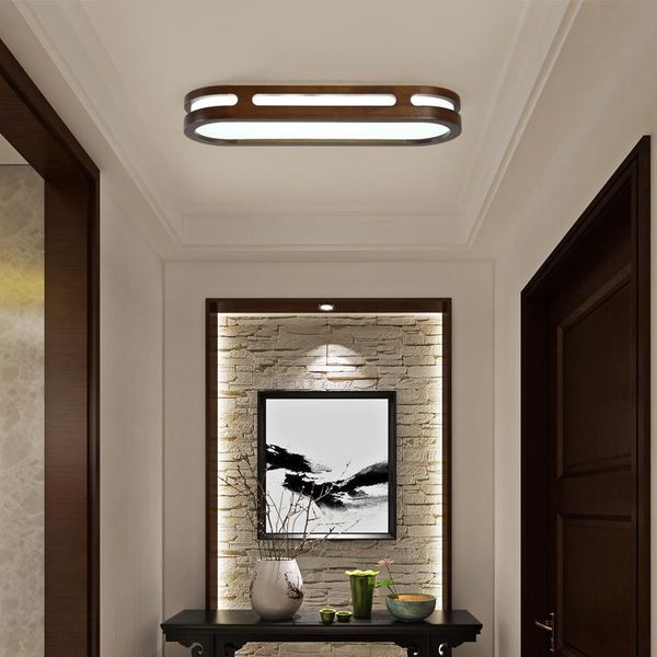 

ceiling lights minimalist wooden decorative lamps panels for living room bedroom corridor luminaire mounted 110v 220v