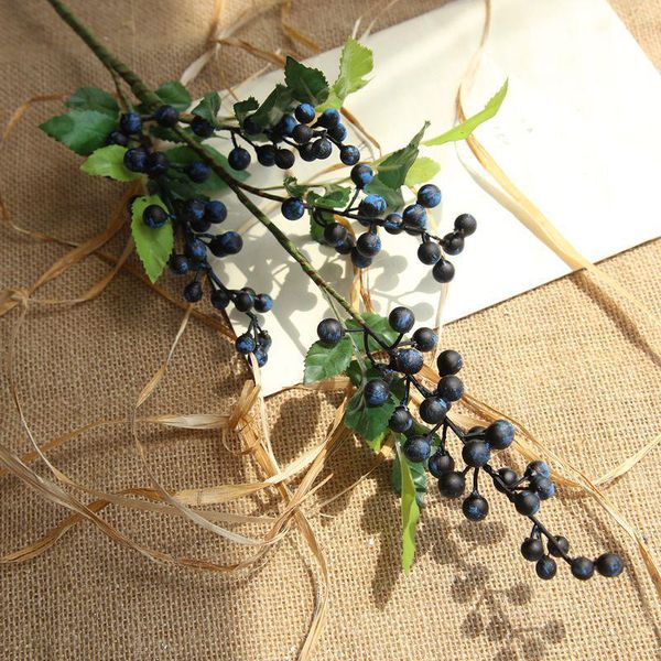 

artificial fake red berry stem leaves wedding party bouquet home christmas decor