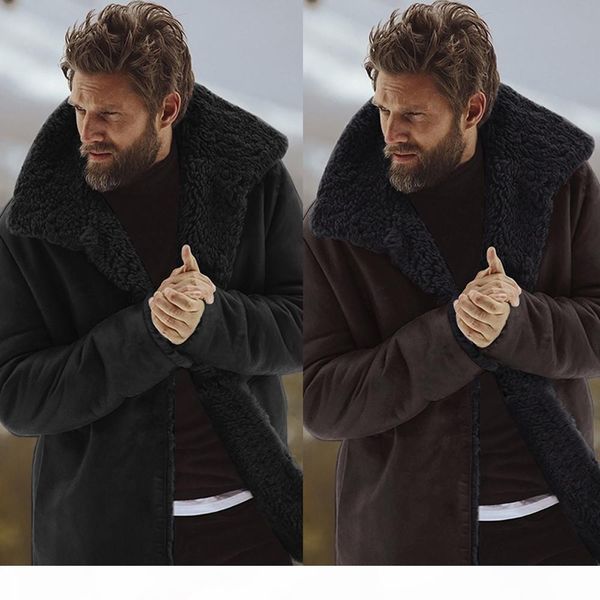 

mens winter medium length woollen jacket thickened detached coat 10.31, Black;brown