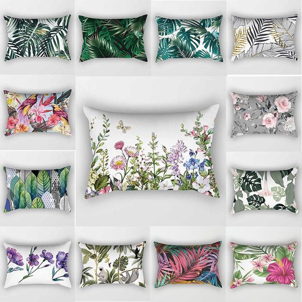 

cushion/decorative pillow tropical plants flowers beauty pattern covers short plush rectangle small cases size 50cm by 30cm