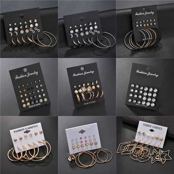 

stud modyle sell small earrings set for women girl punk personality party jewelry fashion brincos, Golden;silver