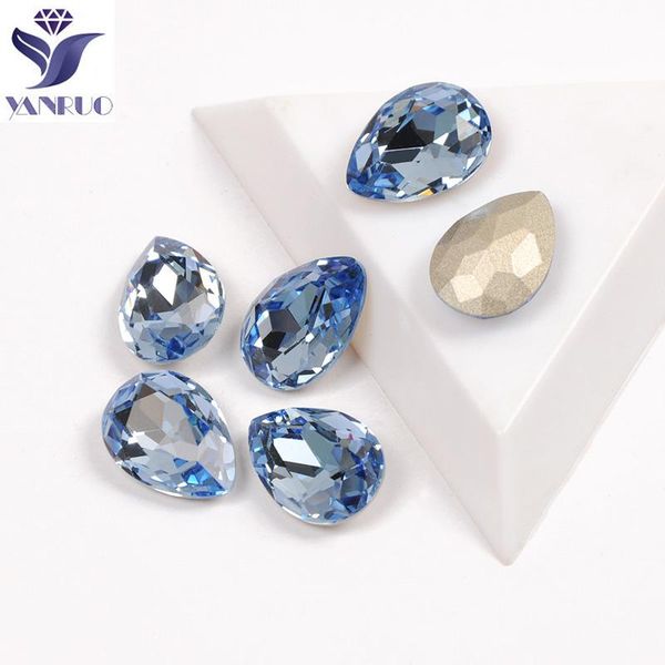 

nail art decorations yanruo 4320 dorp lt. sapphire rhinestones diamond pointback crystal fancy rhinestone for 3d diy decoration, Silver;gold