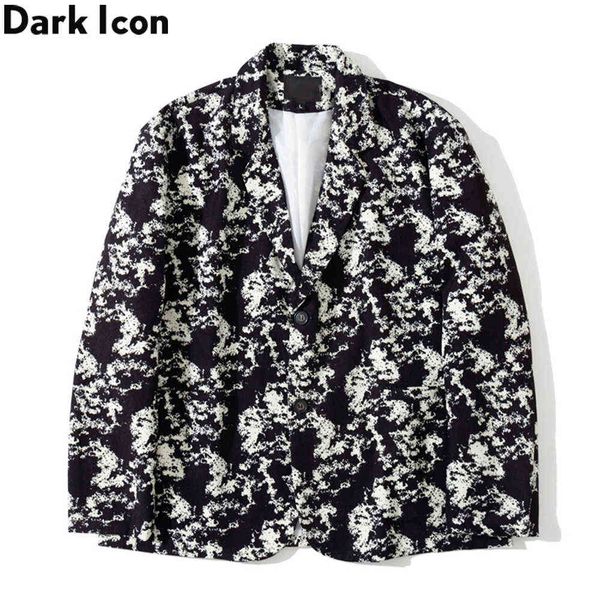 

full printed men's jacket autumn oversized suit jacket man 210603, Black;brown
