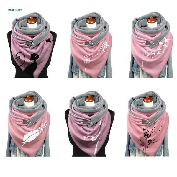 

berets hijab scarf set for women soft thick scarve shawl wrap button bandana gift, Blue;gray