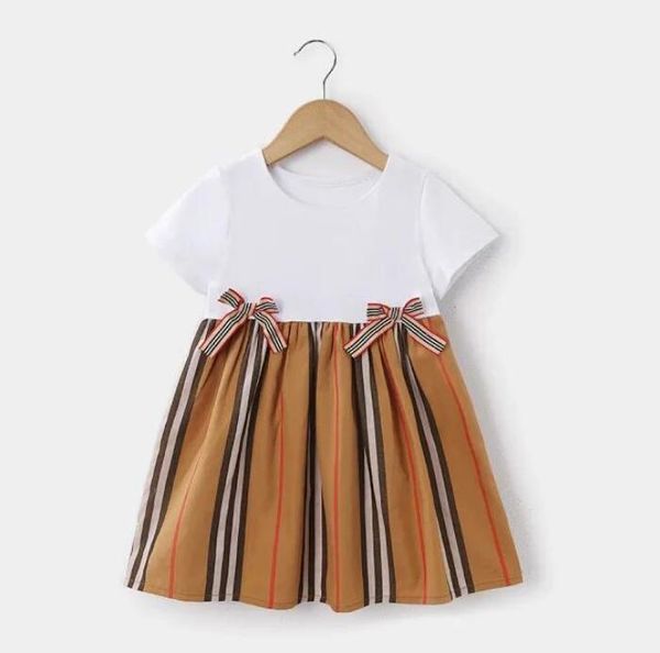 

children's summer cotton dress girl's half sleeve princess skirt, Red;yellow