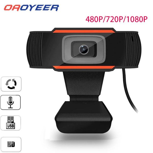 

webcams 1080p/720p/480p rotatable hd webcam pc mini usb 2.0 web camera video recording high definition with true color images for