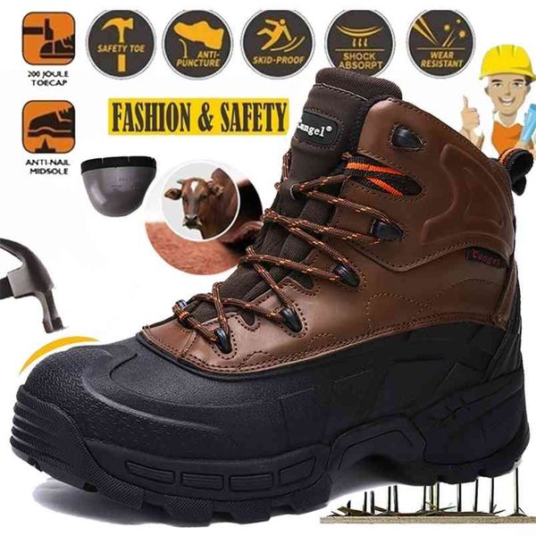 

cungel men winter safety shoes steel toe casual shoes puncture-proof light weight work safety sneakers for men 210923, Black