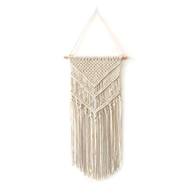 

tapestries macrame woven wall hanging boho chic bohemian room geometric tapestry art beautiful dorm decoration 40x75cm