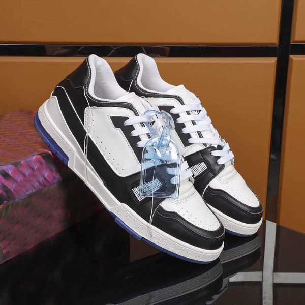 

trainer sneaker luxurys designers casual shoes platform genuine leather flat sports sneakers low-men designer, Black