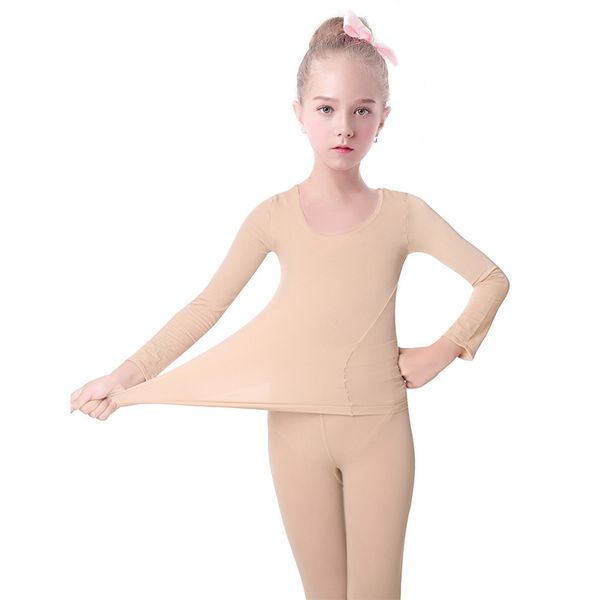 

new girls kids ballet underwear suit nude leotards tights ballet outfit strong stretch thermal underwear for dance, Black;red