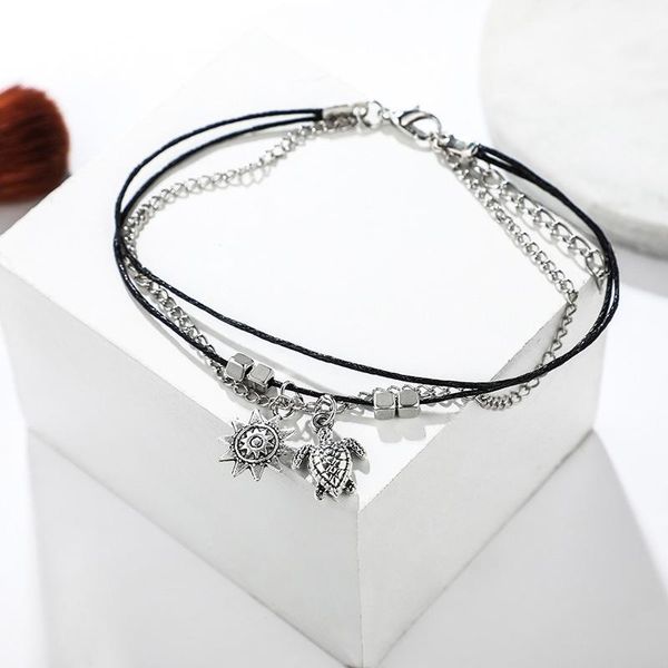 

anklets 2021 beach summer for women foot accessories fashion geometric black and white metal alloy ball polka dot anklet jewelry, Red;blue