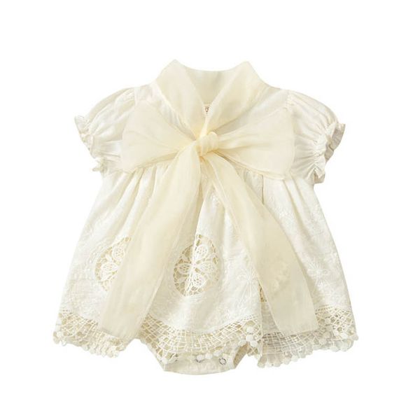 

baby rompers newborn clothes girls bodysuits summer short sleeve cotton lace infant jumpsuit toddler one piece clothing princess b7175, Blue