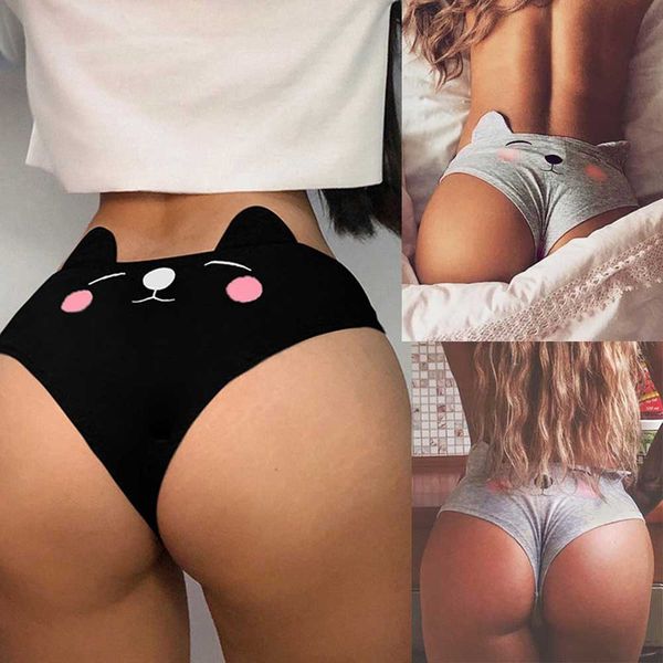 

salablewomen funny cartoon women lingerie g-string slips underwear t-string knickers, Black;pink