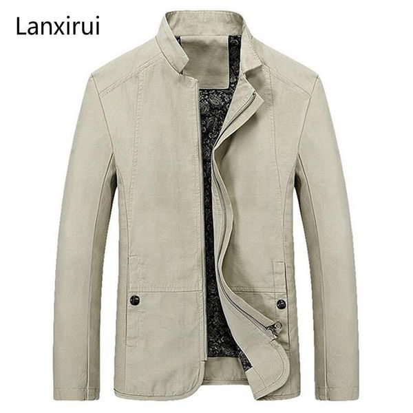

men's jackets spring autumn jacket casual slim fit solid color coat zipper stand collar outwear mwj1778, Black;brown