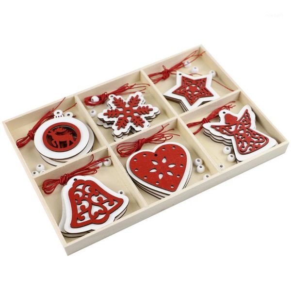 

christmas decorations 18 pcs year nature wood ornaments hanging decoration