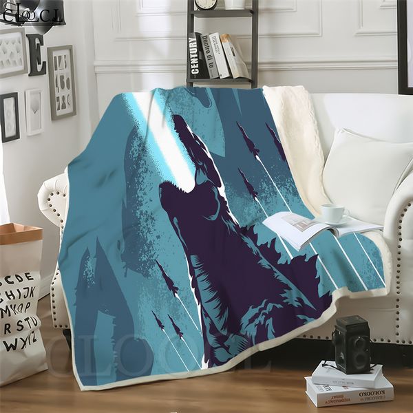 

cloocl blankets movie godzilla 3d print sofa travel throw blanket teens plush quilt