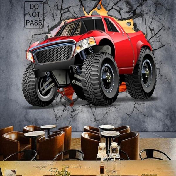 

wallpapers drop colomac retro wallpaper cool buggy broken wall bedroom mural living room papier peint 3d