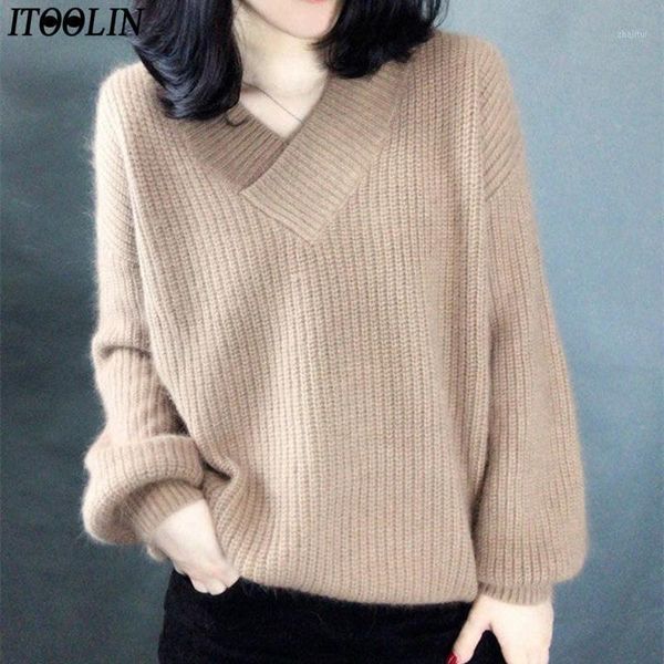 

-coming autumn winter v-neck knitted sweaters women solid basic long sleeve pullover sweater female women's, White;black