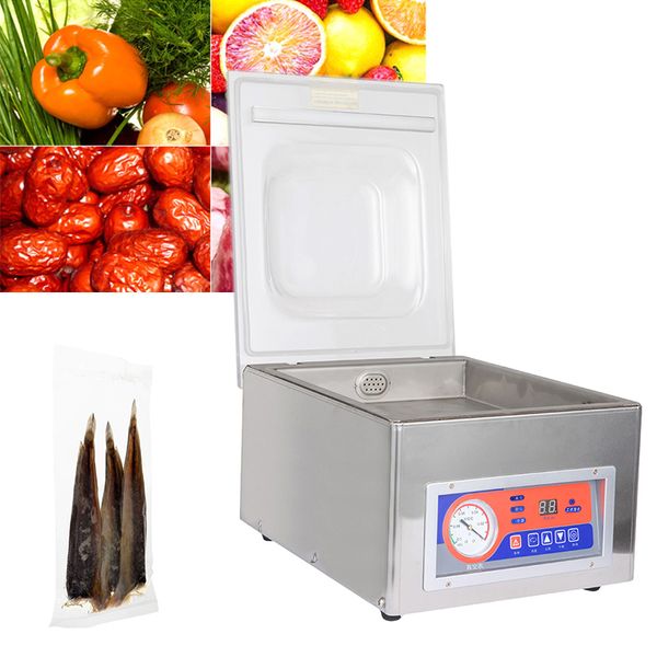 Pequena máquina de vácuo automático de vácuo digital máquina de selagem embalagem alimentar para porca / fruta / carne