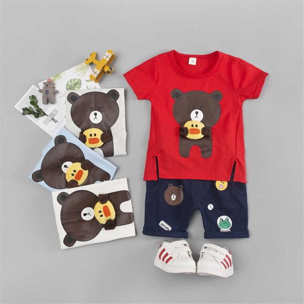 

0-4 years cotton boys clothing active baby girl clothes kid suit t-shirt+pant sets 210615, White