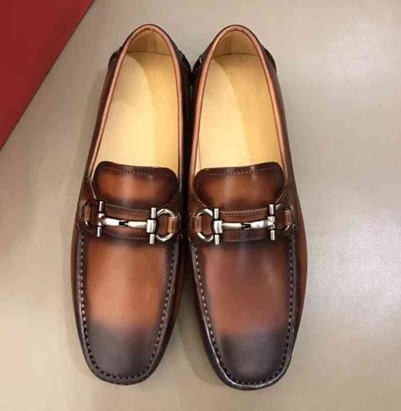 

handmade shoe luxury men british peas s fashion metal button wedding shoes men non-slip driving mens loafers size 38-44, Black