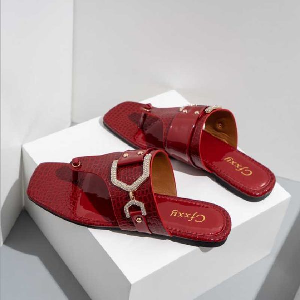 

slippers stone pattern clip-foot flat-heel female sandals fashion belt buckle flat casual shoes, Black
