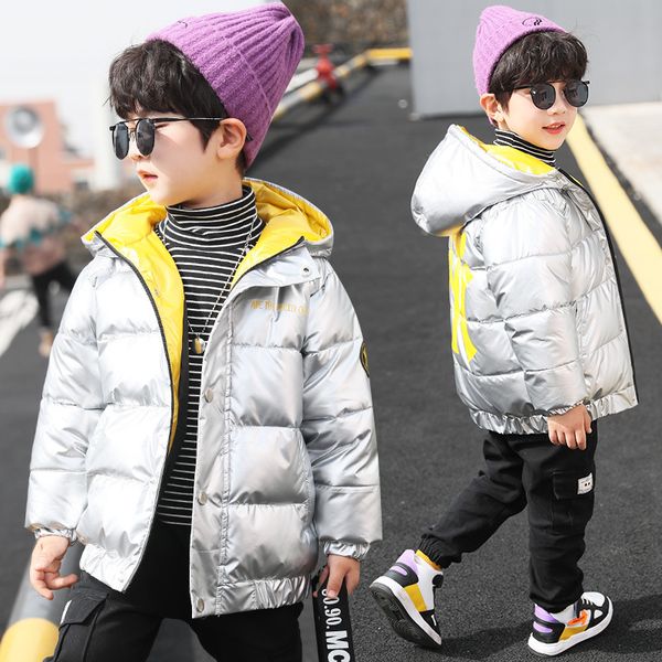 

boysparkerwintercottondownjacketbigchildrenwinterjacketcoatmid-lengthhandsomekidsbrightleatherclothing4-13yrs, Blue;gray