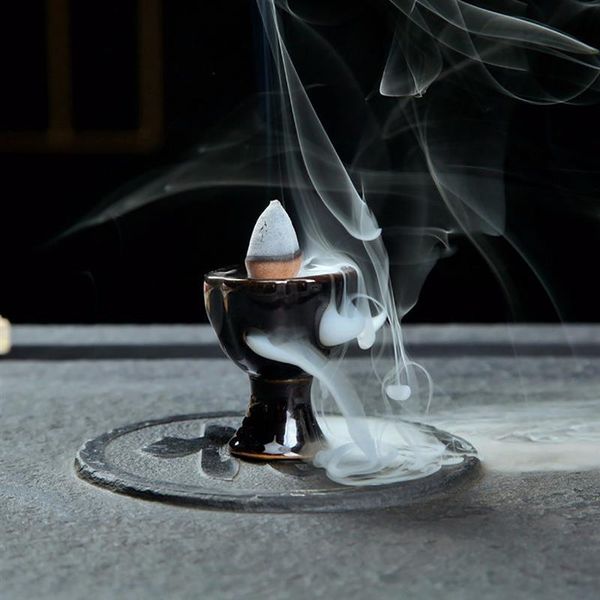 

sachet bags ceramic incense burner lotus small column back backflow mini holder