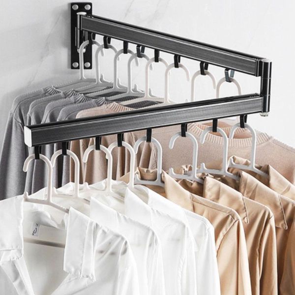 

hangers & racks vikaqi clothes drying super load-bearing wall-mounted folding