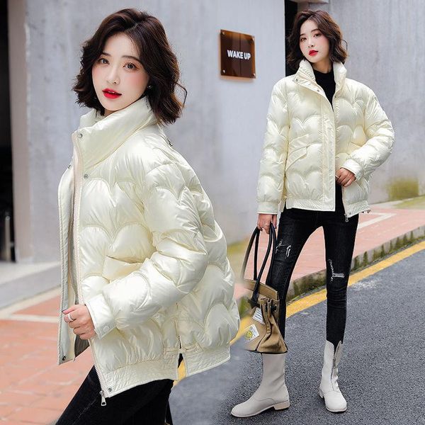 

women's down & parkas winter thick warm short women fashion white coats elegant zipper cotton jackets female cute girls m-3xl, Black